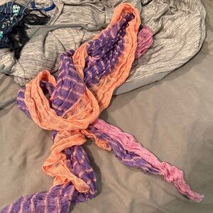Vibrant Orange Pink and Purple Women's Scarf